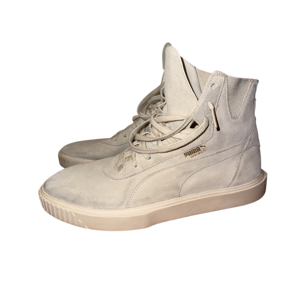 Puma Breaker Hi Gum Birch Whisper White Suede High Top Mens 12 366599-02